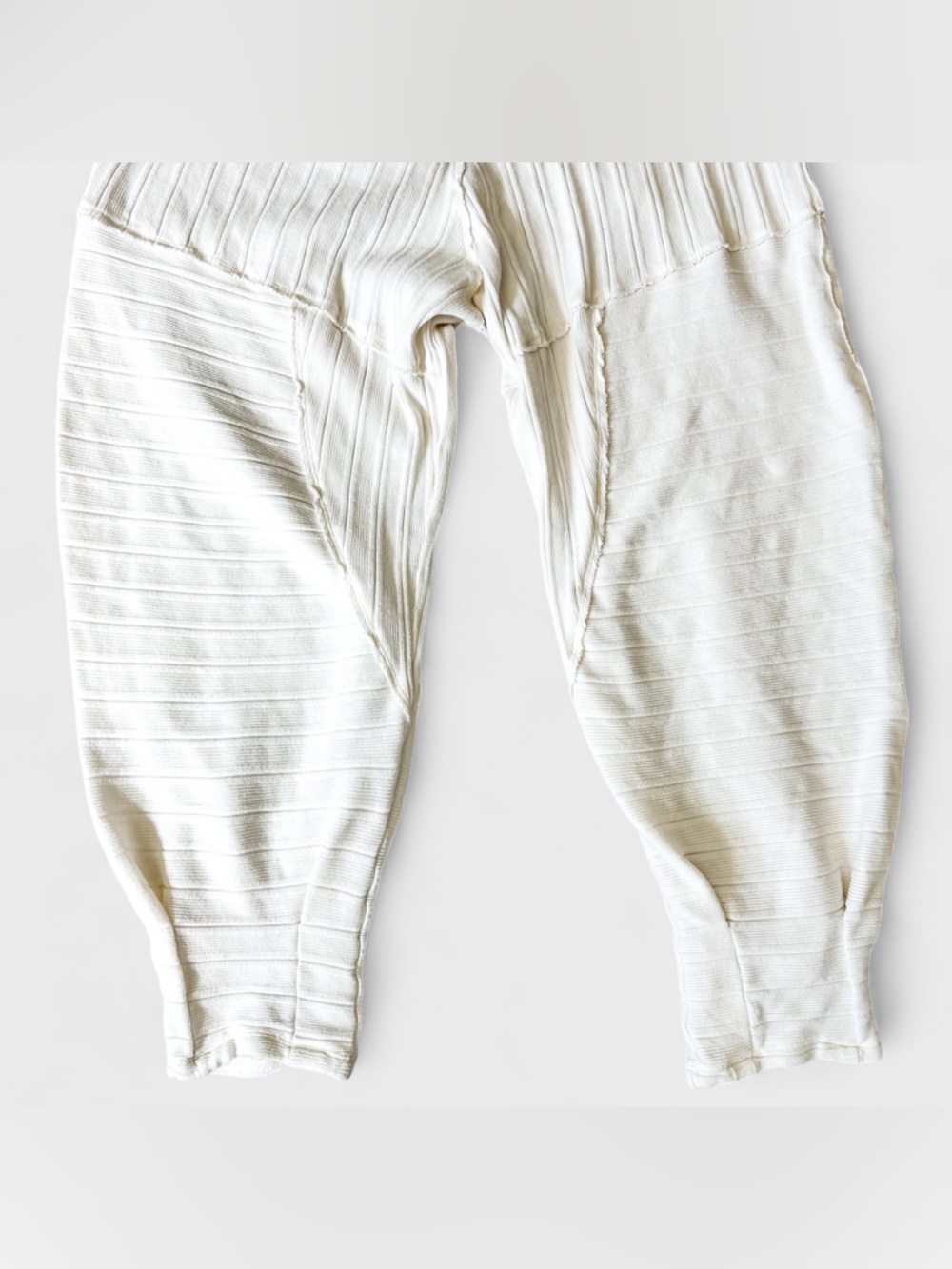 FREE PEOPLE Intimately Good Feels Joggers Textured Harem Pants Cream - Medium - Picture 13 of 15